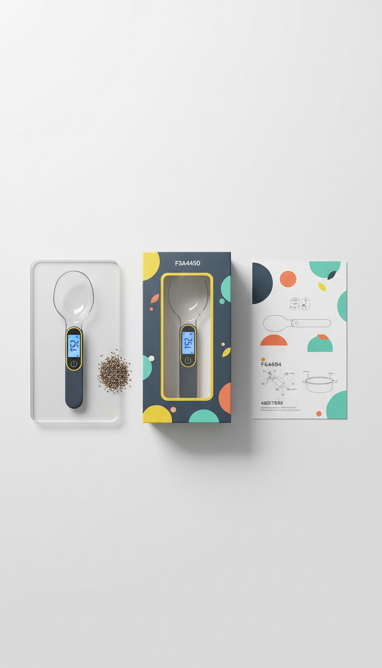 Digital Spoon Scale With Instructional Insert